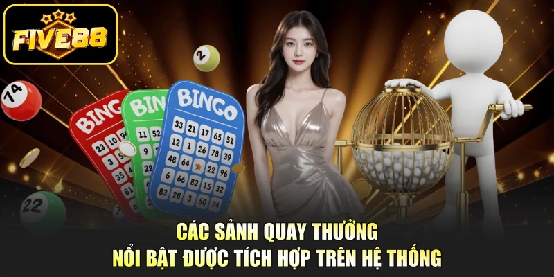 Các sảnh quay thưởng nổi bật được tích hợp trên hệ thống